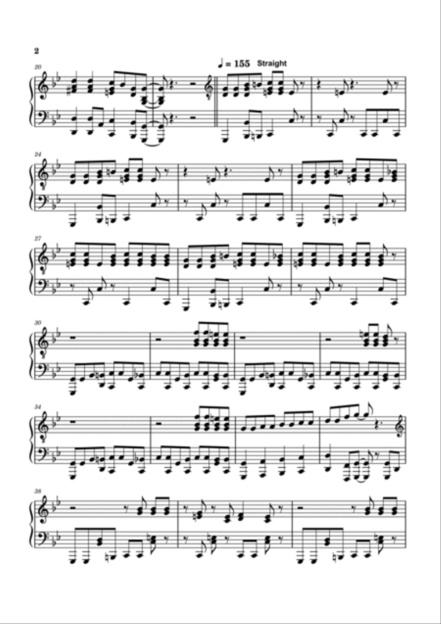 Talking Tom Gold Run Piano Solo scores gallery preview page 2