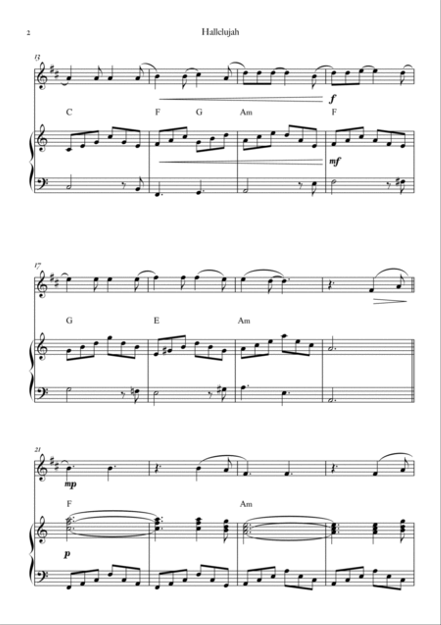 Hallelujah Hallelujah C Trumpet scores gallery preview page 2