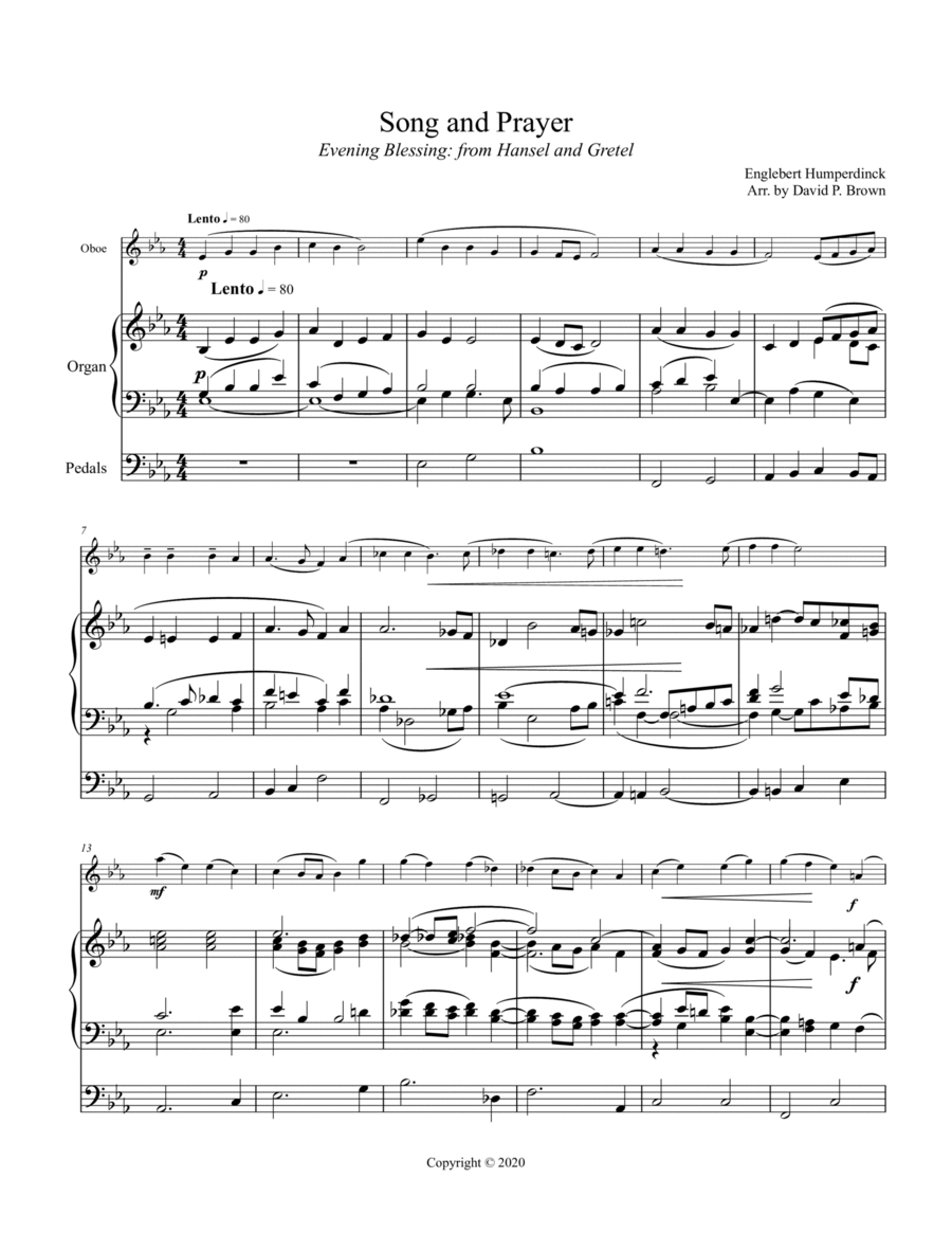 Song and Prayer (from Hansel and Gretel) for Oboe and Organ image number null
