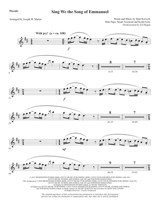Sing We the Song of Emmanuel (arr. Joseph M. Martin) - Piccolo