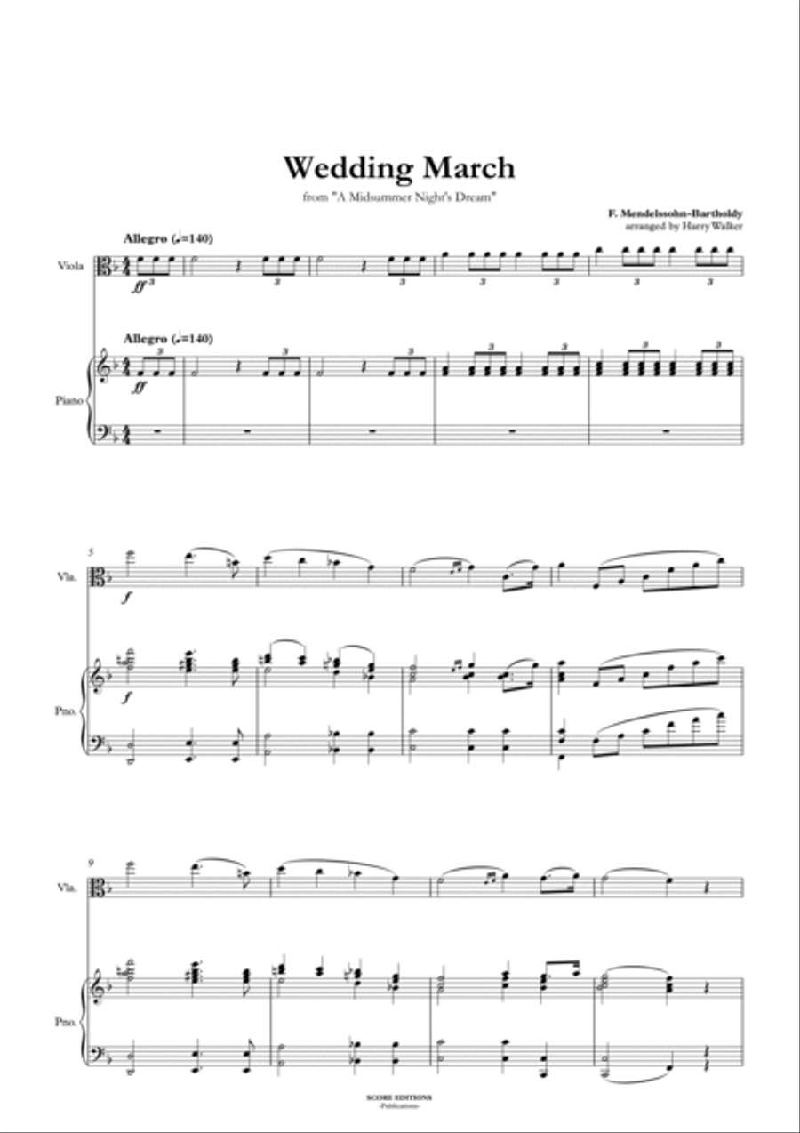 Wedding March (for Viola and Piano) Piano scores gallery preview page 3