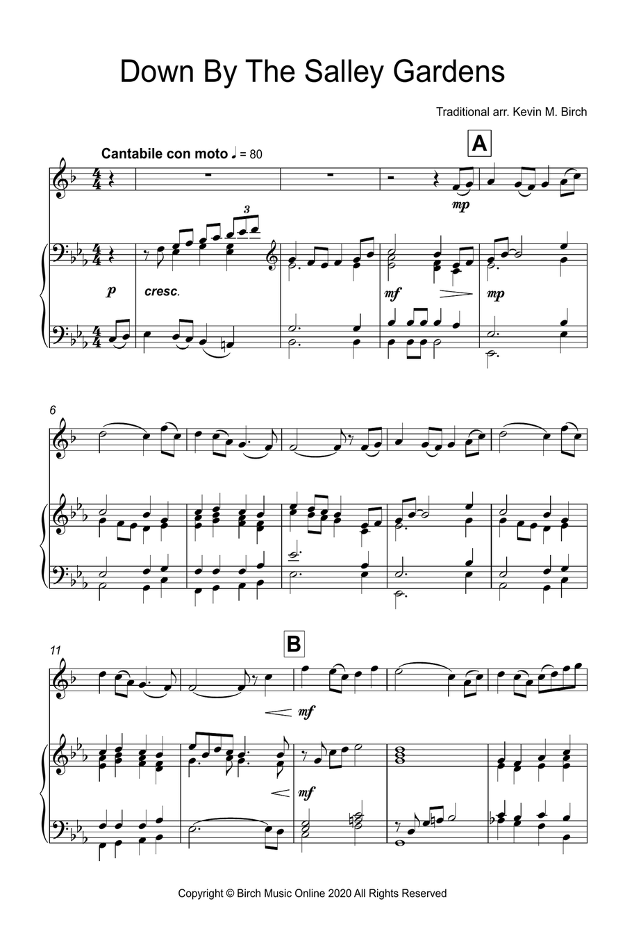 Down By The Salley Gardens Trombone scores gallery preview page 1