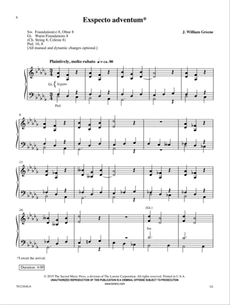 Simply Advent Organ Solo scores gallery preview page 4