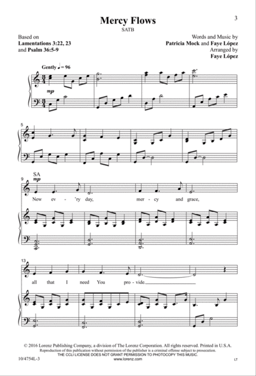 Mercy Flows 4-Part scores gallery preview page 2