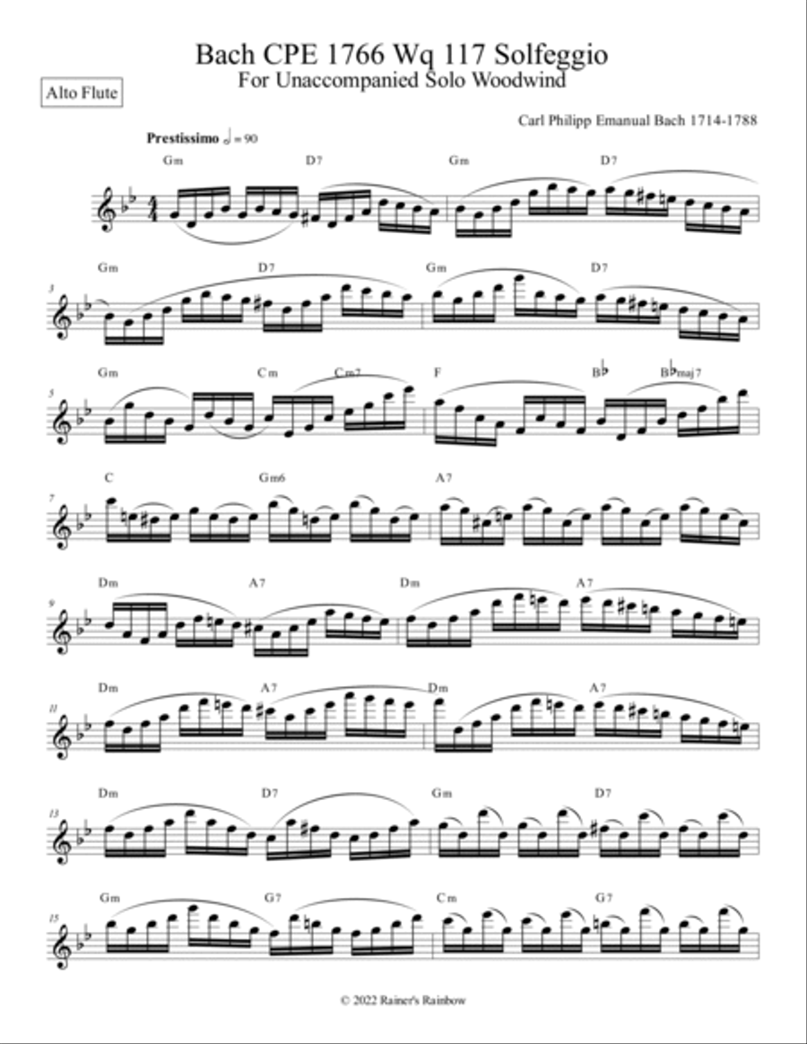 Bach CPE Solfeggio for Flute Solo Flute Solo scores gallery preview page 3