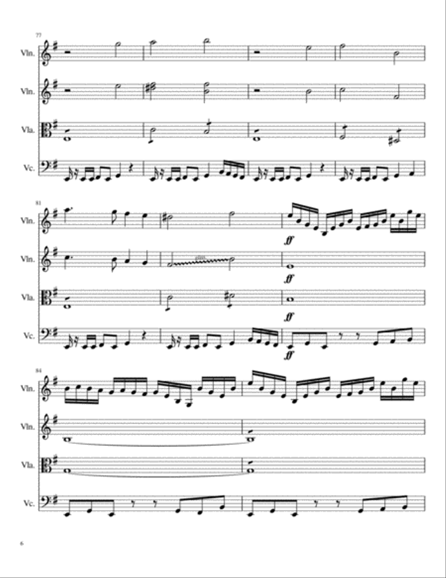 Suspended Hyperdrive (quartet) String Quartet scores gallery preview page 6