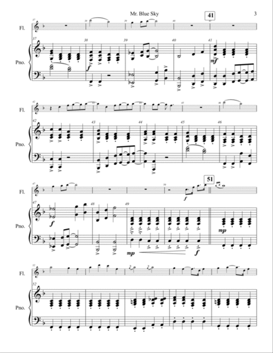 Mr. Blue Sky Flute Solo scores gallery preview page 4