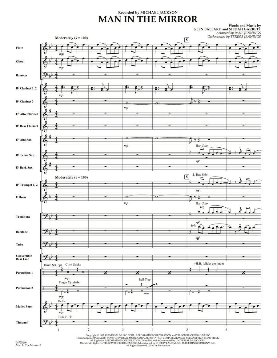 Man In The Mirror - Full Score Concert Band scores gallery preview page 2