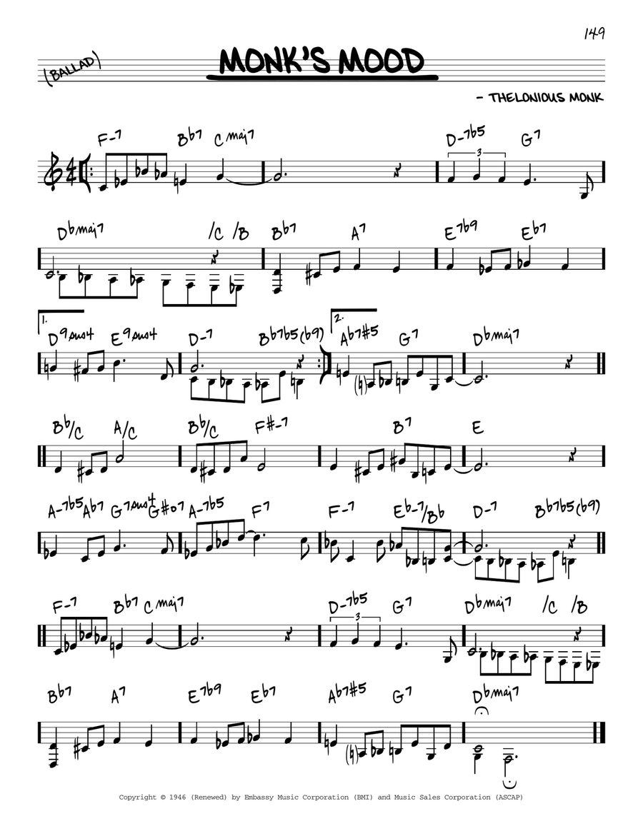 Monk's Mood Piano scores gallery preview page 1