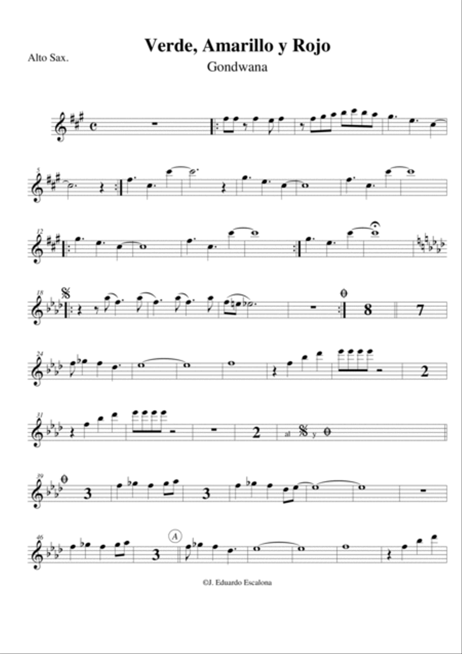 VERDE AMARILLO Y ROJO VERDE AMARILLO Y ROJO Jazz Ensemble scores gallery preview page 3