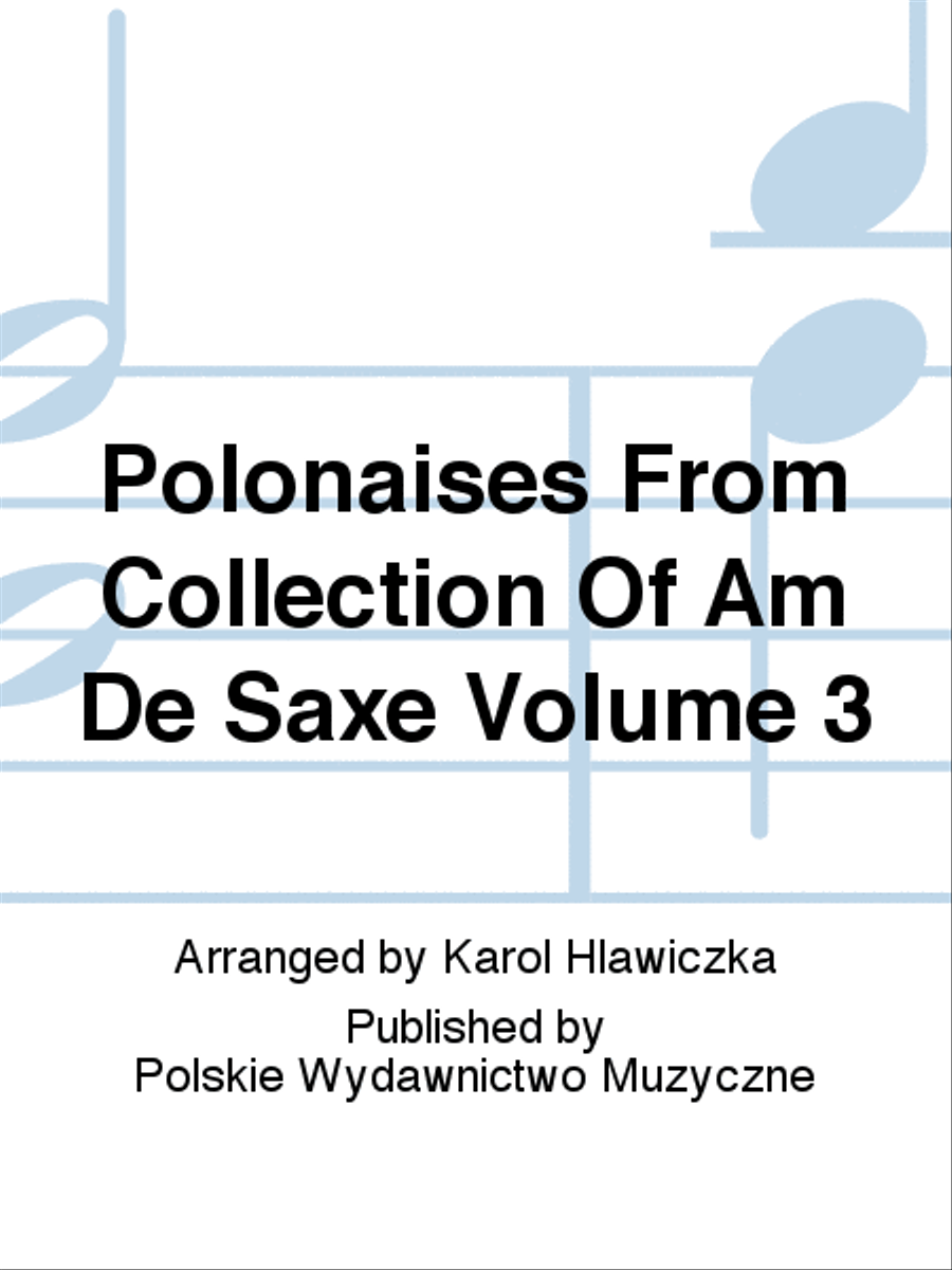 Polonaises From Collection Of Am De Saxe Volume 3 Harpsichord scores gallery preview page 1