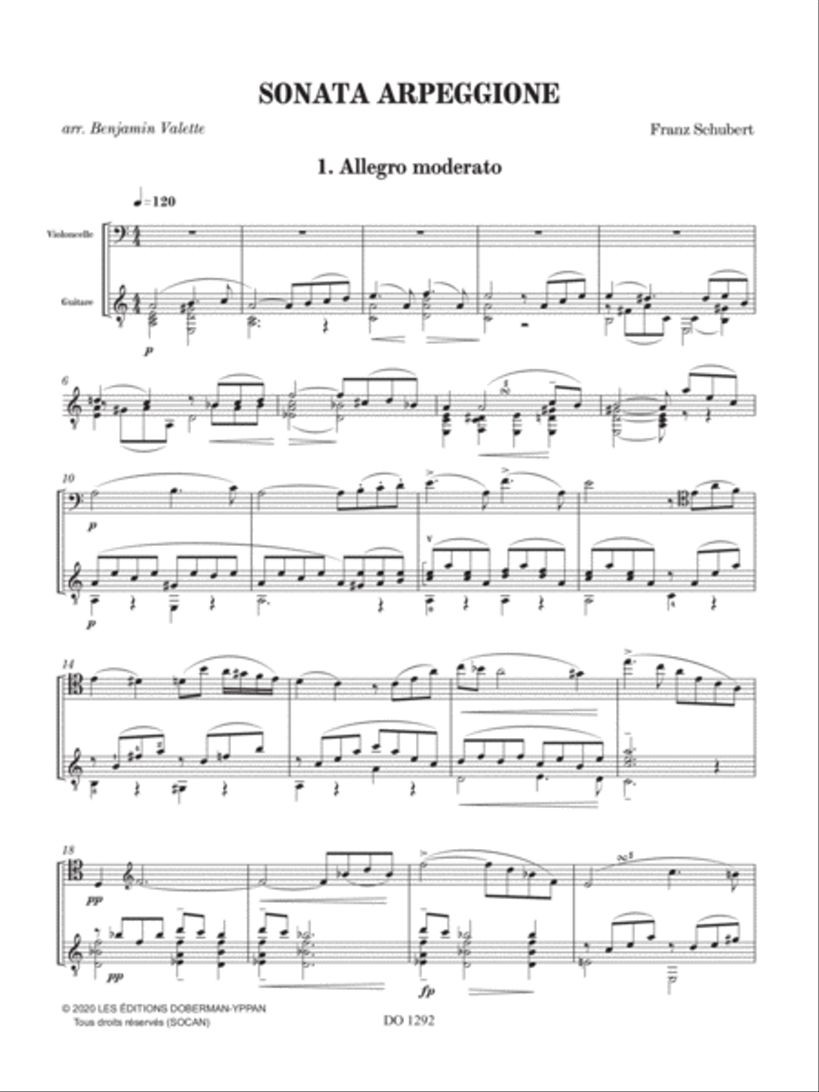 Sonata Arpeggione Classical Guitar scores gallery preview page 4