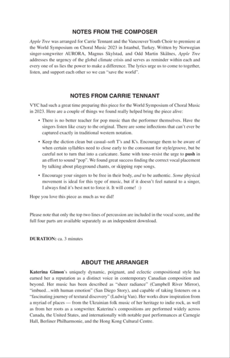 Apple Tree (arr. Katerina Gimon) 4-Part scores gallery preview page 19