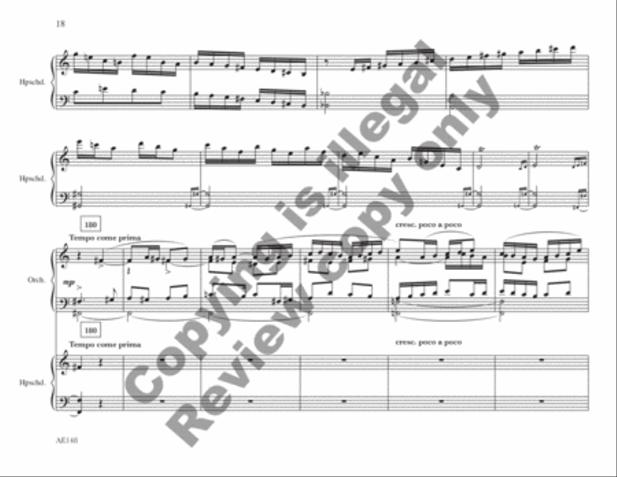 Concerto for Harpsichord and Strings String Orchestra scores gallery preview page 11