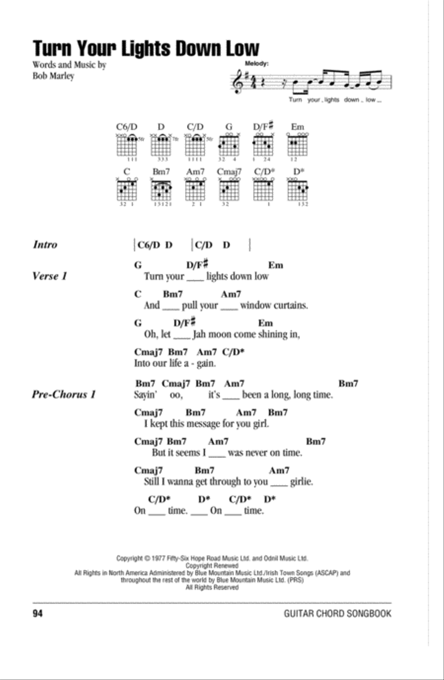 Turn Your Lights Down Low Acoustic Guitar scores gallery preview page 1