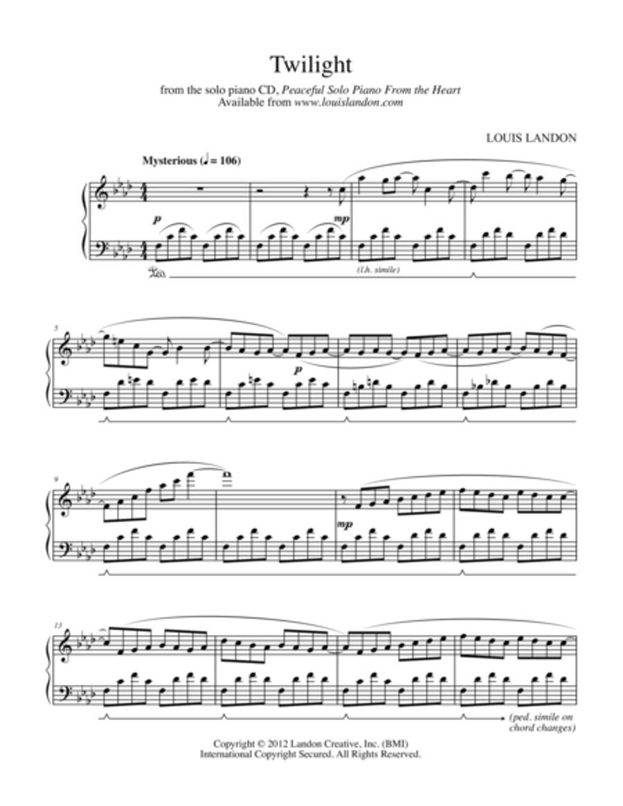 Twilight Piano Solo scores gallery preview page 1