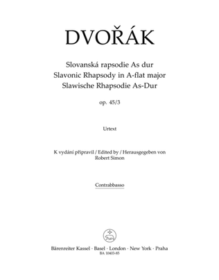 Book cover for Slavonic Rhapsody in A flat major, op. 45/3