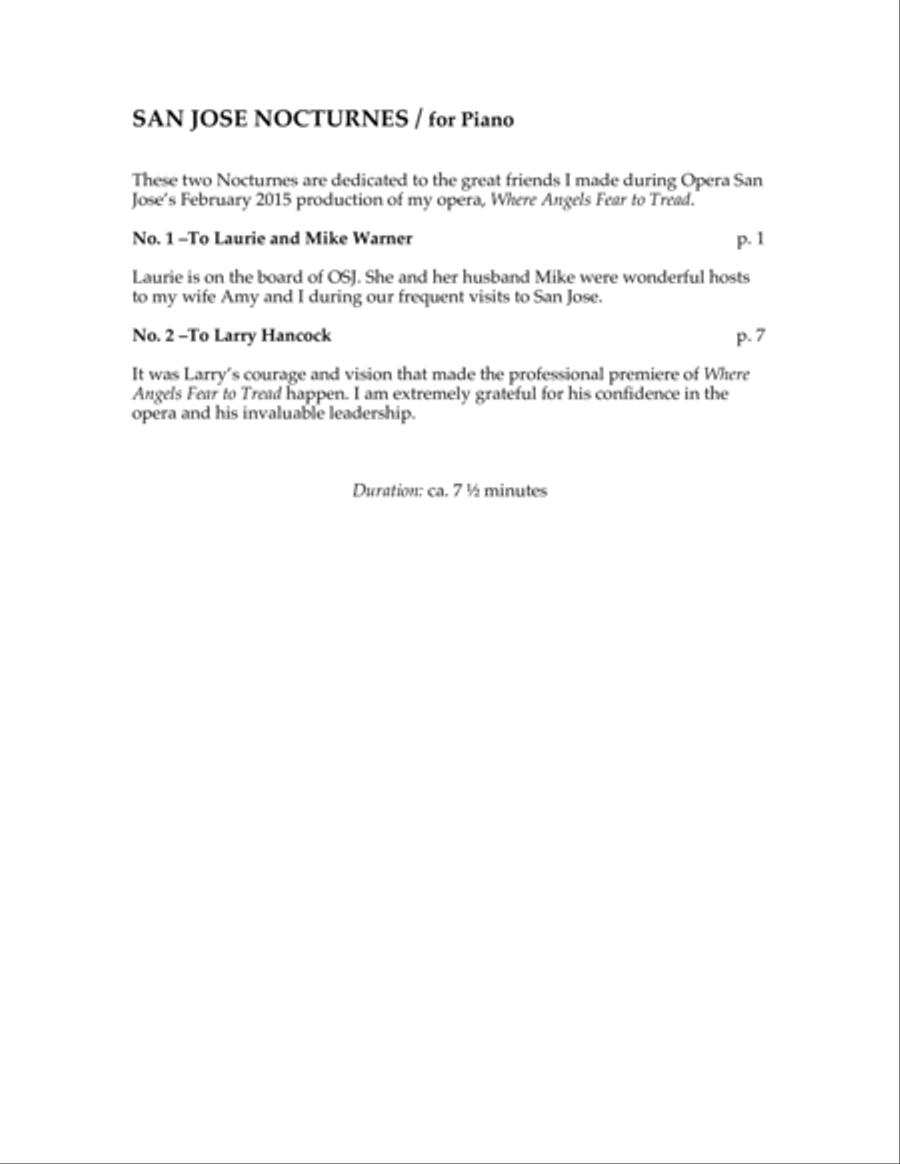 San Jose Nocturnes Piano Solo scores gallery preview page 2