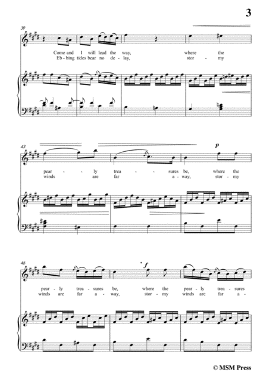 Haydn-The Mermaids Song in E Major, for Voice and Piano Voice Solo scores gallery preview page 5