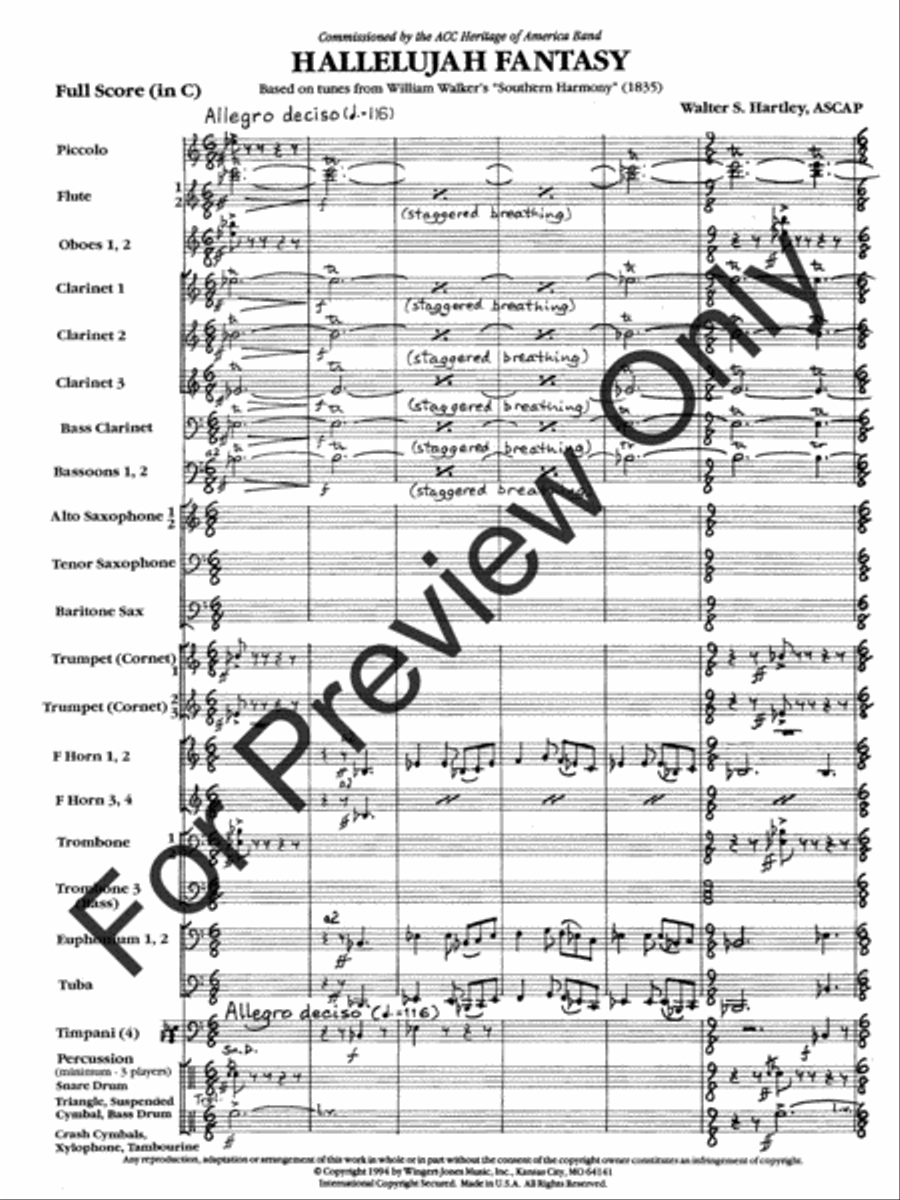 Hallelujah Fantasy Concert Band scores gallery preview page 4