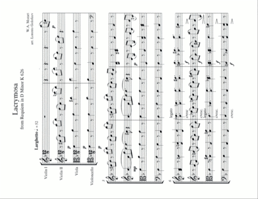 Lacrymosa String Quartet scores gallery preview page 5