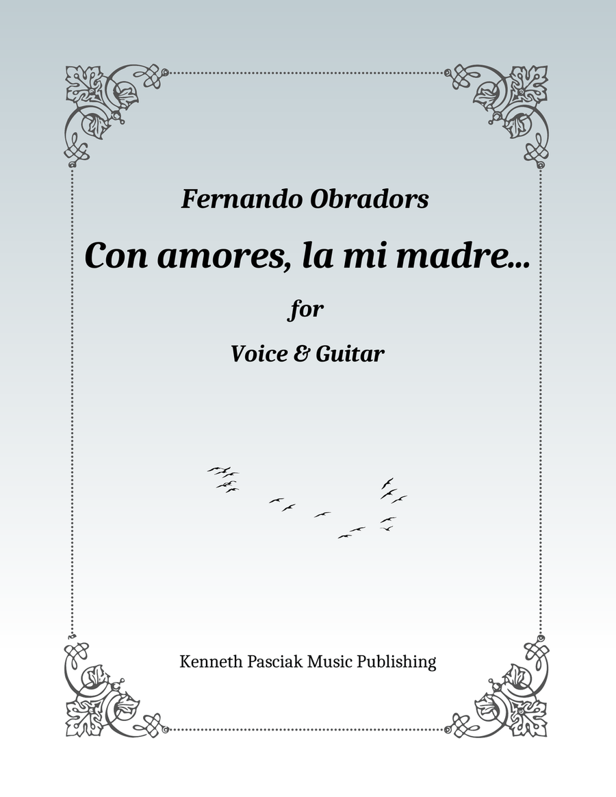 Con amores, la mi madre (for Voice and Guitar) Acoustic Guitar scores gallery preview page 1