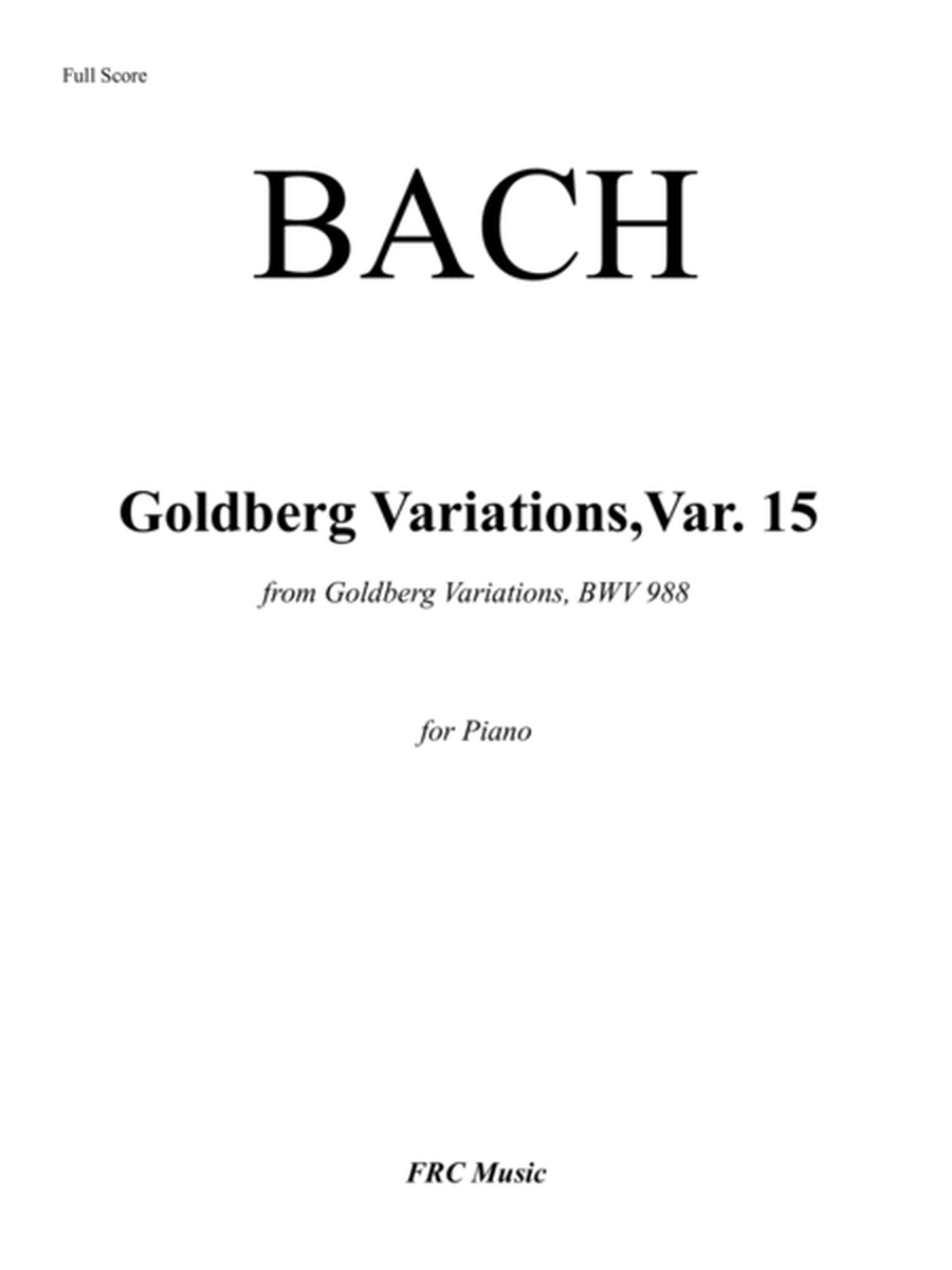 J.S. Bach: Goldberg Variations, BWV 988: Var. 15 (as played by Víkingur Ólafsson) for piano image number null