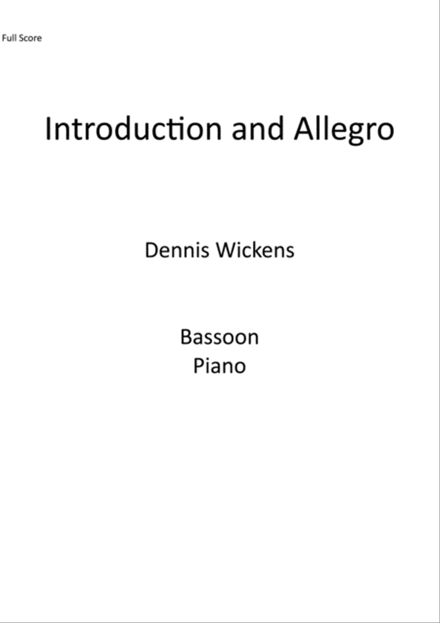 Introduction and Allegro Bassoon scores gallery preview page 1