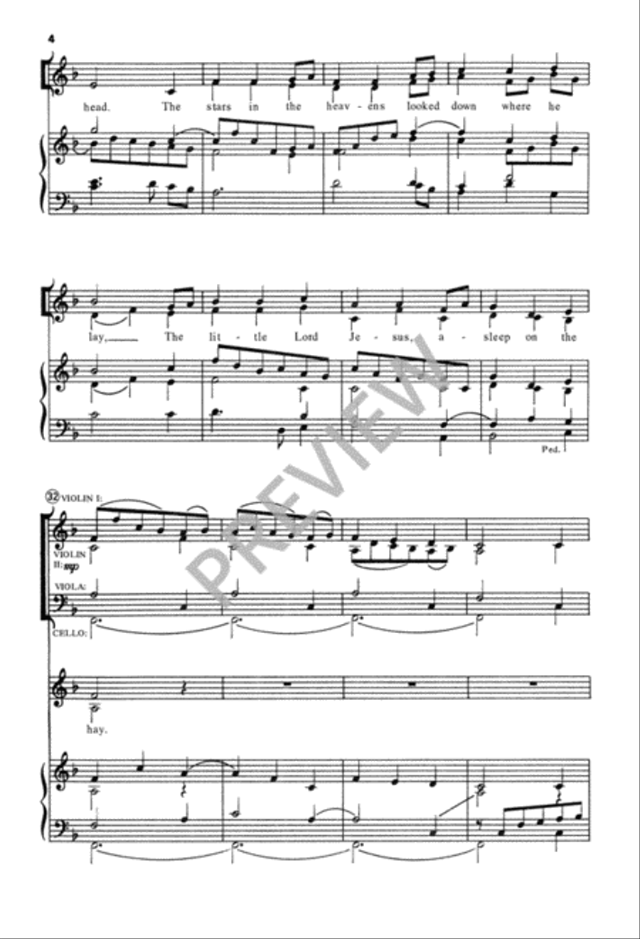 Away in a Manger 4-Part scores gallery preview page 4