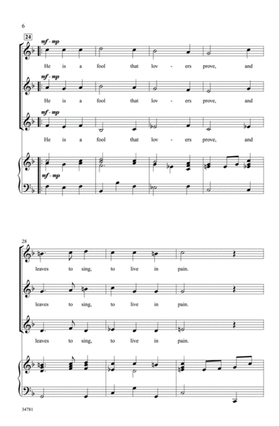 Though Philomela Lost Her Love SSA scores gallery preview page 5