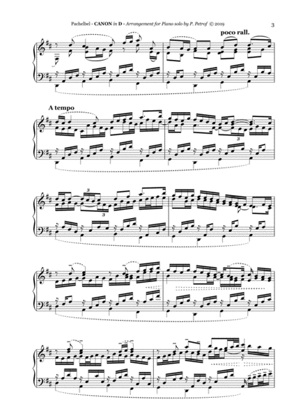 Pachelbel - CANON in D - piano solo image number null
