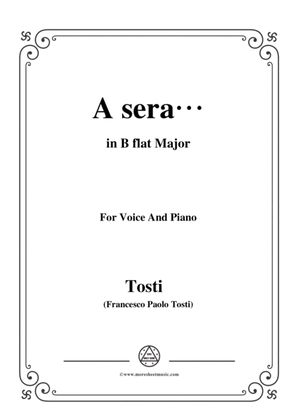 Book cover for Tosti-A sera in B flat Major,for Voice and Piano