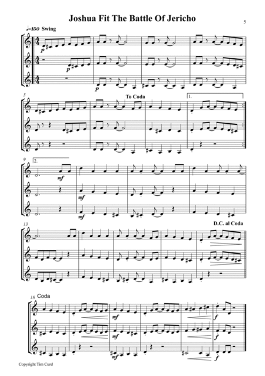 9 Spirituals, Trios For Trumpet 9 Spirituals, Trios For Trumpet Trumpet Trio scores gallery preview page 5
