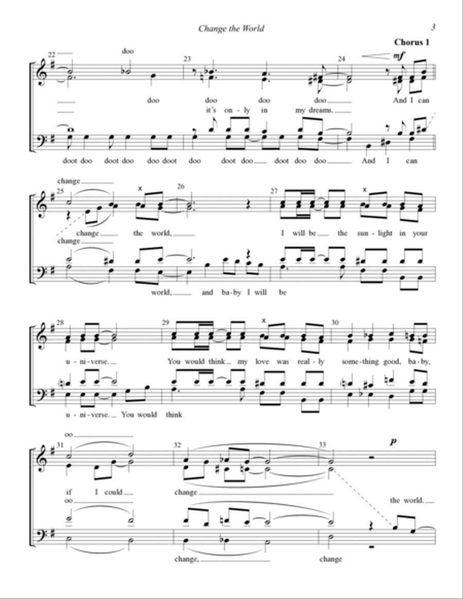 Change The World (arr. Deke Sharon and David Wright) 4-Part scores gallery preview page 3