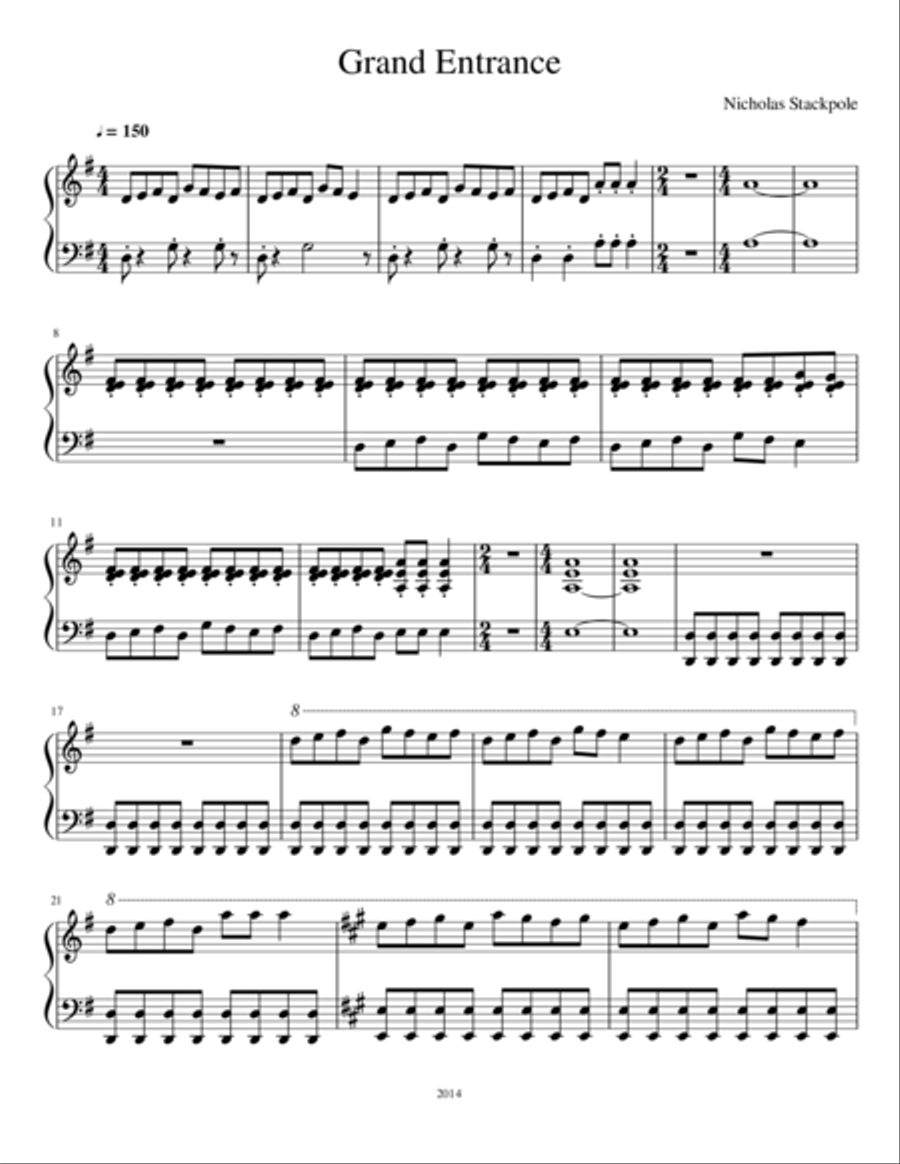 Grand Entrance Piano Solo scores gallery preview page 1