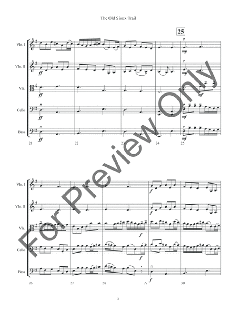 The Old Sioux Trail (Score) String Orchestra scores gallery preview page 6