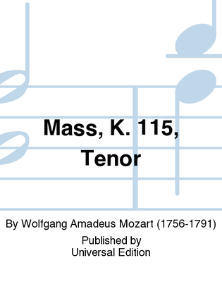Book cover for Mass in C Major KV 115