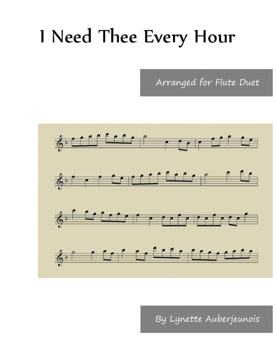 I Need Thee Every Hour - Flute Duet image number null