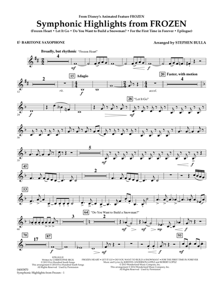 Symphonic Highlights from Frozen - Eb Baritone Saxophone