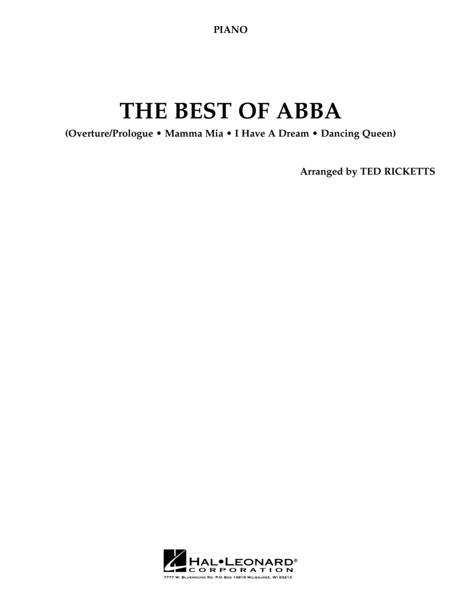 The Best of ABBA (arr. Ted Ricketts) - Piano