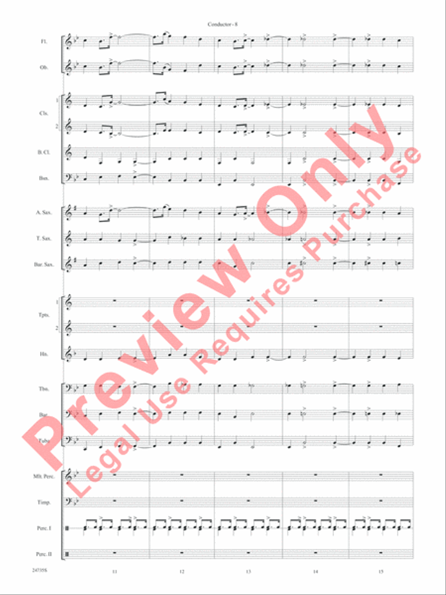 River Valley Legacy (I. River Echoes, II. Railroads, III. Machines, IV. Traditions) Concert Band scores gallery preview page 11