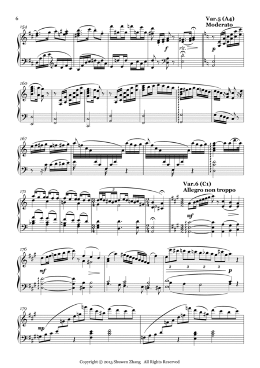 Variations on 3 Themes through 24 Keys Piano Solo scores gallery preview page 6