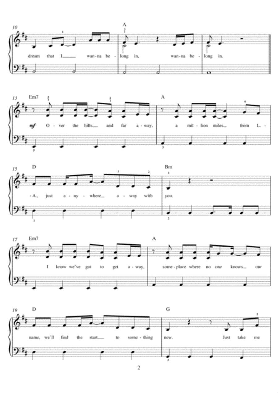 Anywhere Anywhere Piano scores gallery preview page 2