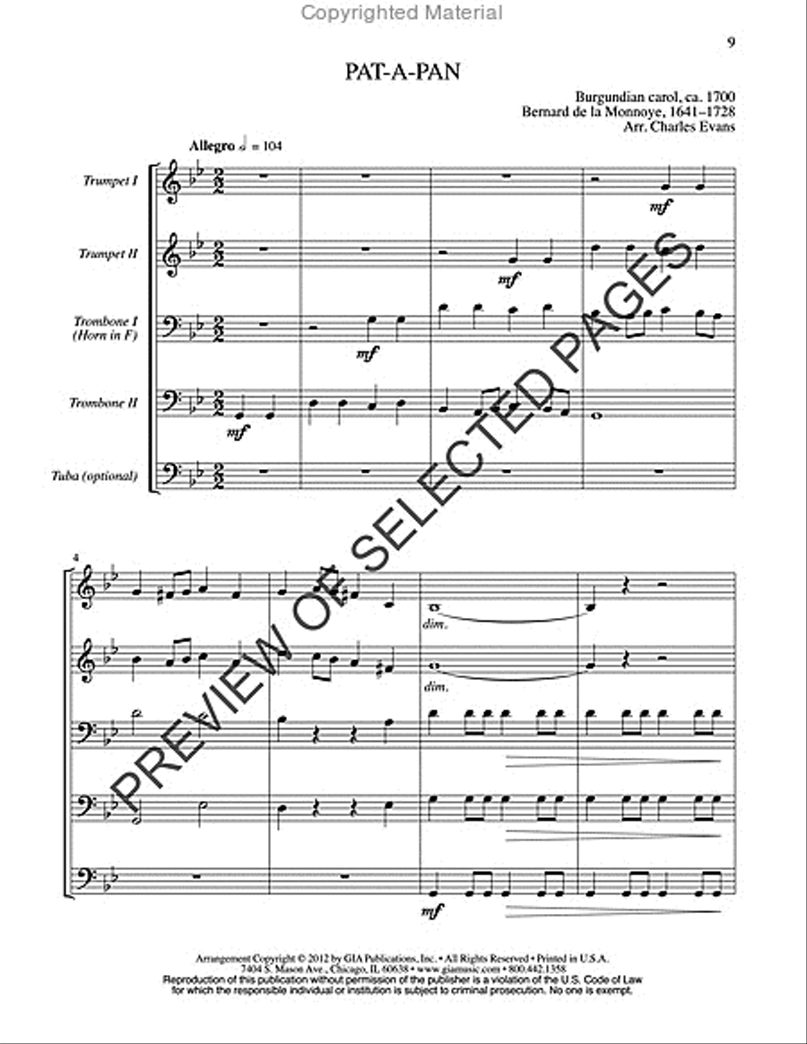 Three French Carols Horn scores gallery preview page 4