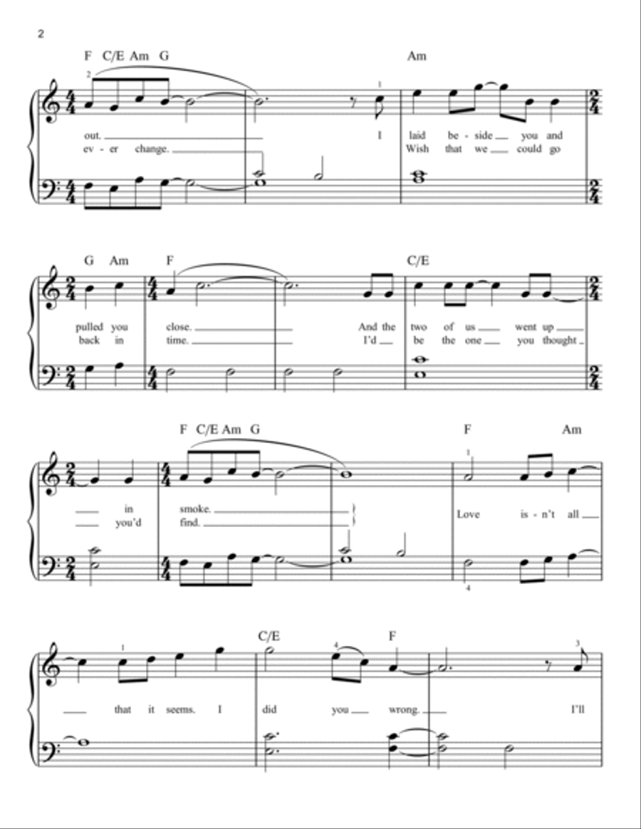 Burning House Easy Piano scores gallery preview page 2
