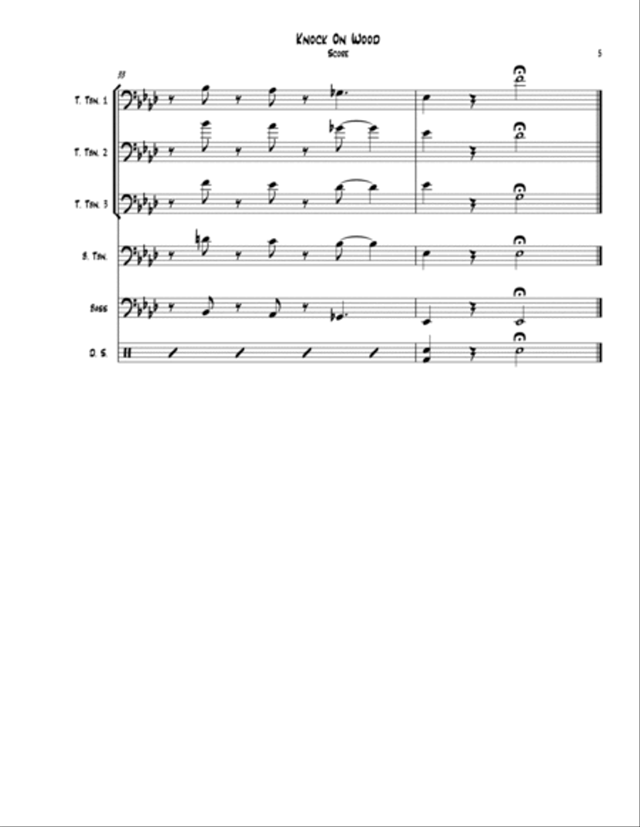 Knock On Wood Knock On Wood Trombone scores gallery preview page 5