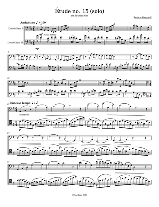 Title Franz Simandl Étude no. 15 in B minor (Andantino) for Two Double Basses