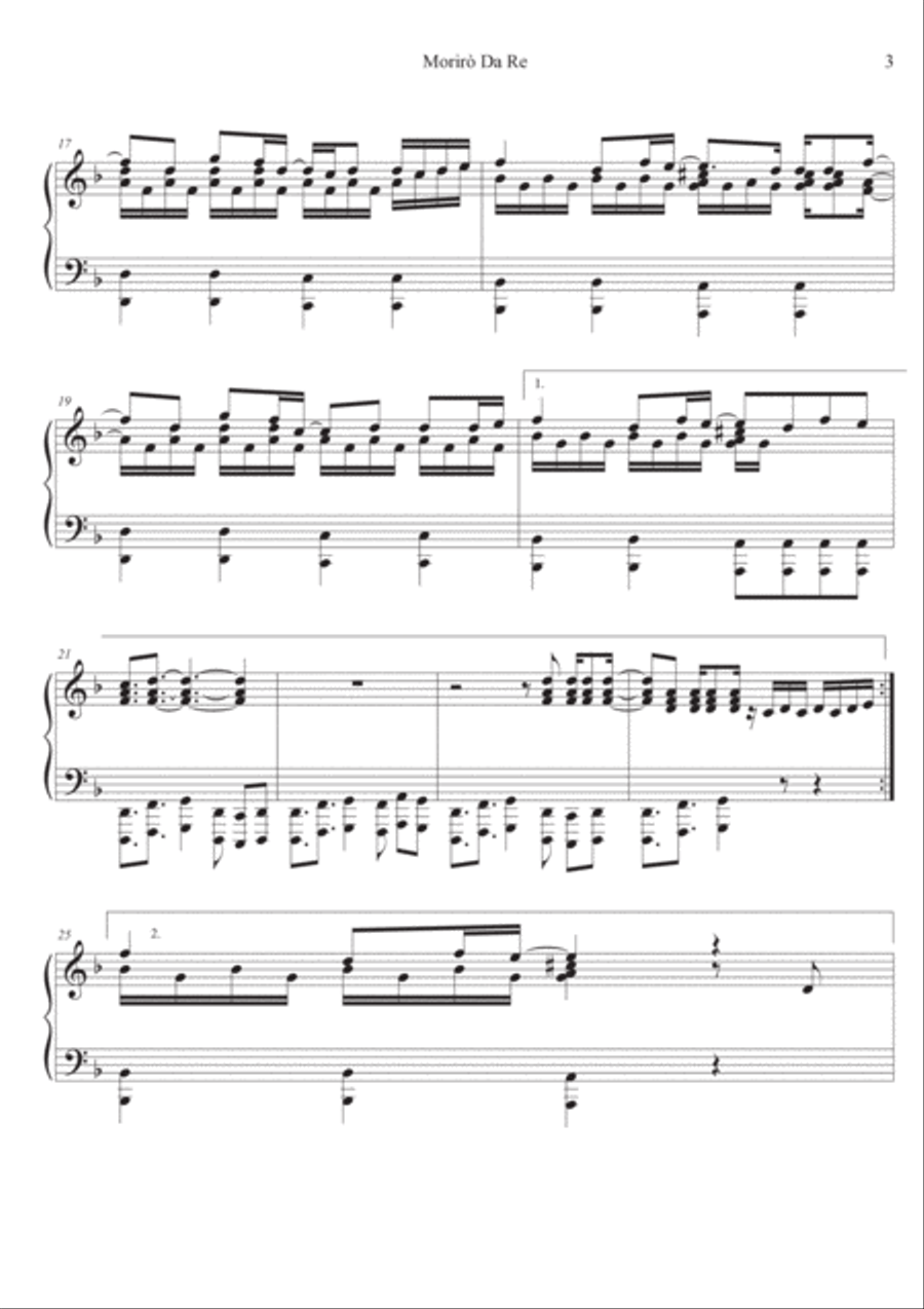 Moriro' Da Re Piano Solo scores gallery preview page 3