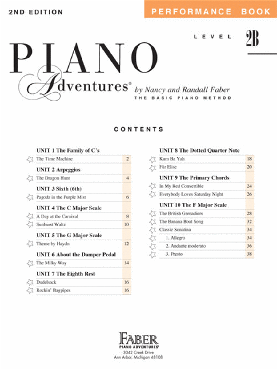 Piano Adventures Performance Book, Level 2B
