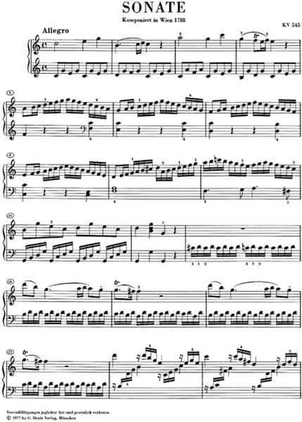 Piano Sonata in C Major K545 (Facile)